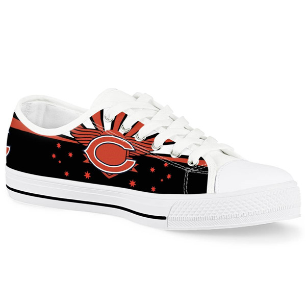 Women's Chicago Bears Low Top Canvas Sneakers 008